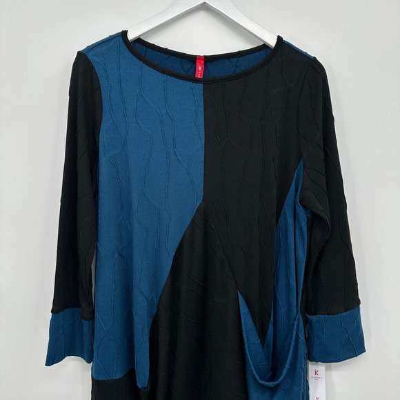 IC by Connie K Tunic Top Shirt‎ Blouse Medium 3/4 Sleeve Stretch Lagenlook New - Picture 3 of 14
